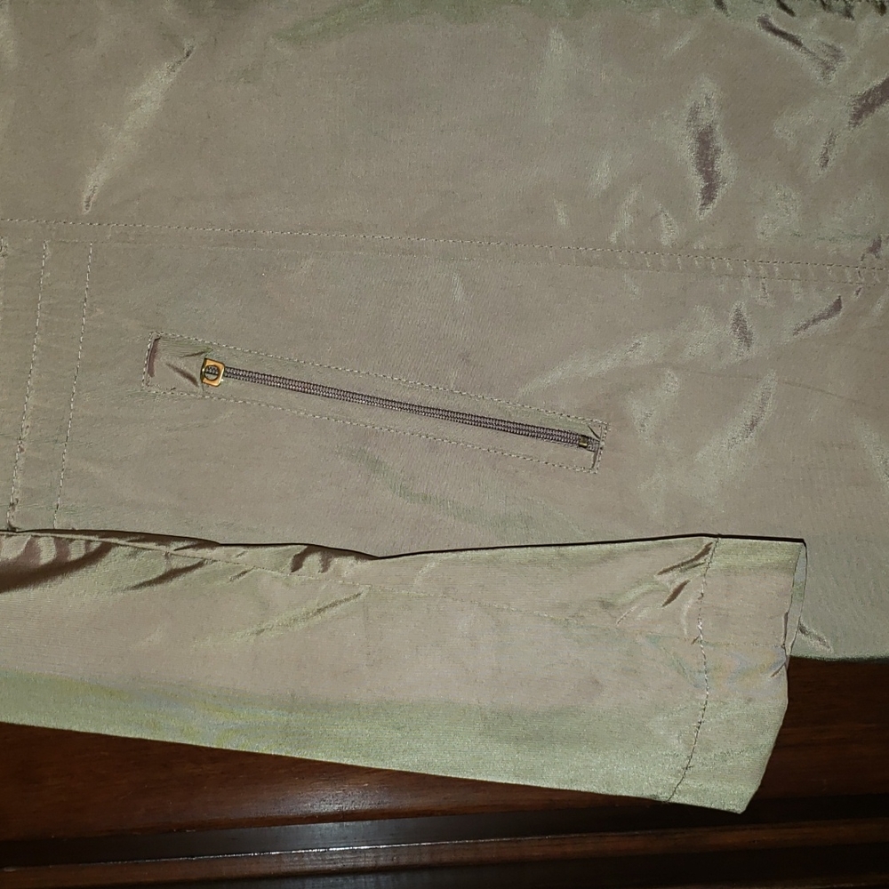 Cole Haan Light Tan S /P detachable Hood Zippered Raincoat Jacket - Picture 2 of 9